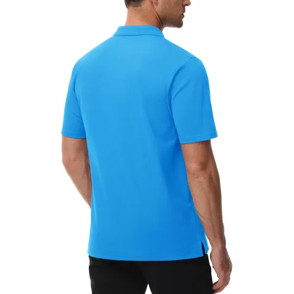 TACVASEN Mens Polo Golf Shirts with Pocket Pique Cooling Performance Moisture Wicking Polo Shirts