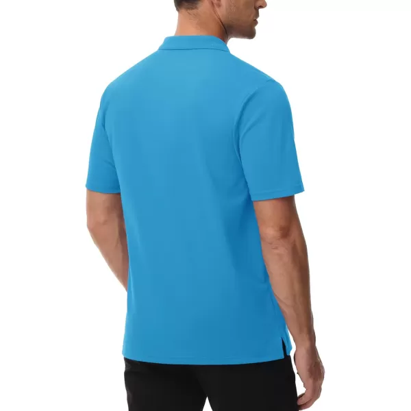 TACVASEN Mens Polo Golf Shirts with Pocket Pique Cooling Performance Moisture Wicking Polo Shirts