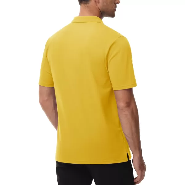 TACVASEN Mens Polo Golf Shirts with Pocket Pique Cooling Performance Moisture Wicking Polo Shirts