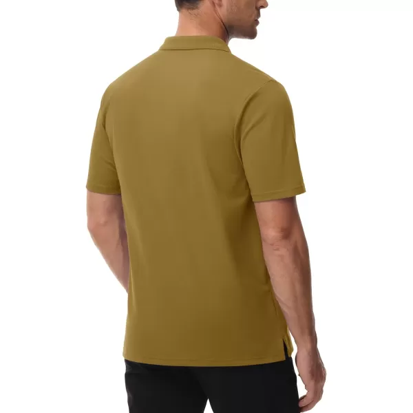 TACVASEN Mens Polo Golf Shirts with Pocket Pique Cooling Performance Moisture Wicking Polo Shirts