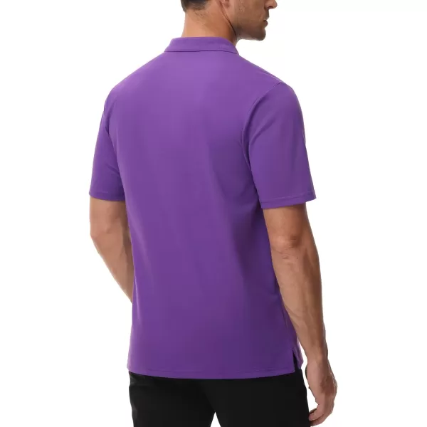 TACVASEN Mens Polo Golf Shirts with Pocket Pique Cooling Performance Moisture Wicking Polo Shirts