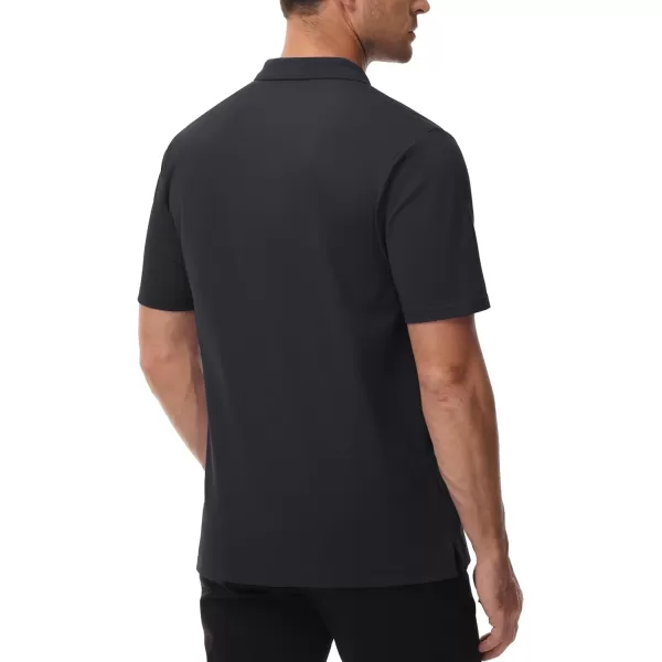 TACVASEN Mens Polo Golf Shirts with Pocket Pique Cooling Performance Moisture Wicking Polo Shirts
