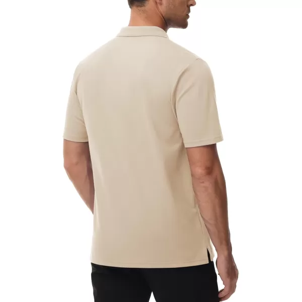 TACVASEN Mens Polo Golf Shirts with Pocket Pique Cooling Performance Moisture Wicking Polo Shirts