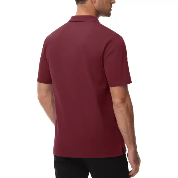TACVASEN Mens Polo Golf Shirts with Pocket Pique Cooling Performance Moisture Wicking Polo Shirts