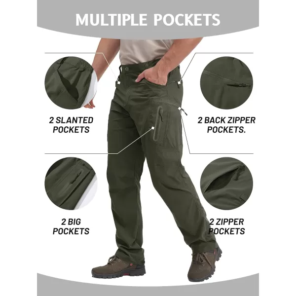 TACVASEN Men's Tactical Pants Quick-Dry Water-Resistant Lightweight Hiking Pants with 8 Pockets