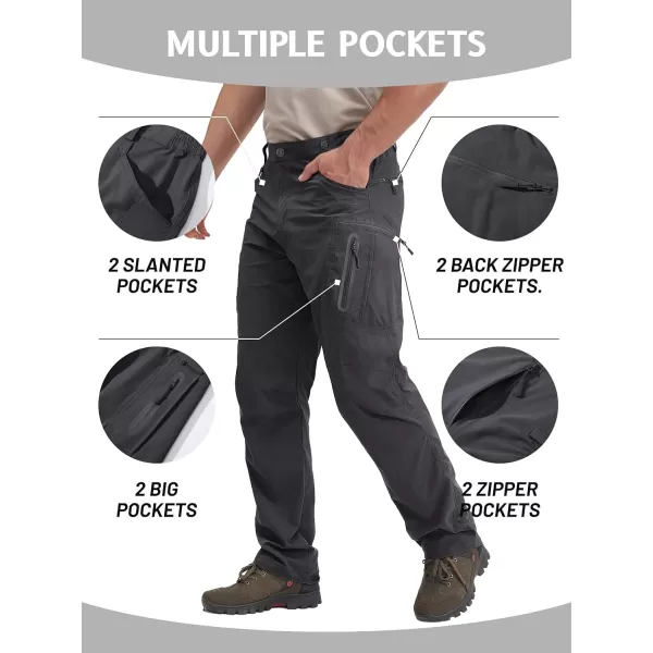 TACVASEN Men's Tactical Pants Quick-Dry Water-Resistant Lightweight Hiking Pants with 8 Pockets
