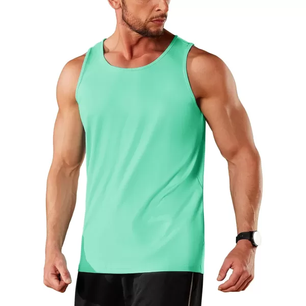 TACVASEN Men's UPF 50+ SPF Workout Sleeveless Shirts Quick Dry Muscle Shirt Lightweight Running Tank Tops