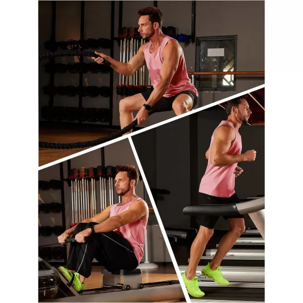 TACVASEN Men's UPF 50+ SPF Workout Sleeveless Shirts Quick Dry Muscle Shirt Lightweight Running Tank Tops