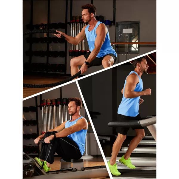 TACVASEN Men's UPF 50+ SPF Workout Sleeveless Shirts Quick Dry Muscle Shirt Lightweight Running Tank Tops