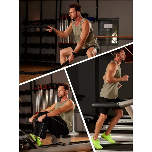 TACVASEN Men's UPF 50+ SPF Workout Sleeveless Shirts Quick Dry Muscle Shirt Lightweight Running Tank Tops