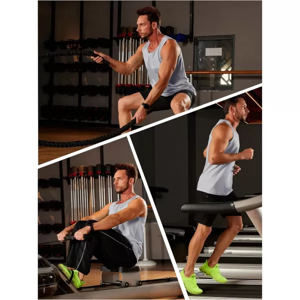 TACVASEN Men's UPF 50+ SPF Workout Sleeveless Shirts Quick Dry Muscle Shirt Lightweight Running Tank Tops