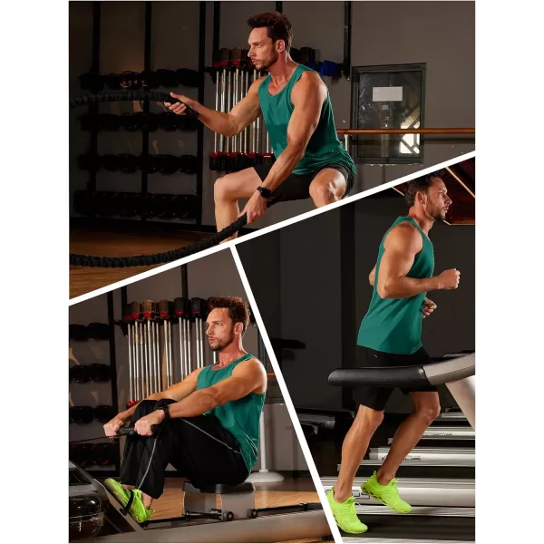 TACVASEN Men's UPF 50+ SPF Workout Sleeveless Shirts Quick Dry Muscle Shirt Lightweight Running Tank Tops