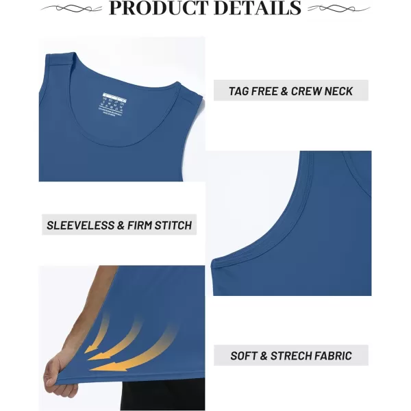 TACVASEN Men's UPF 50+ SPF Workout Sleeveless Shirts Quick Dry Muscle Shirt Lightweight Running Tank Tops