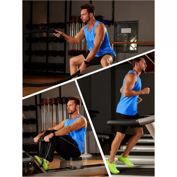 TACVASEN Men's UPF 50+ SPF Workout Sleeveless Shirts Quick Dry Muscle Shirt Lightweight Running Tank Tops