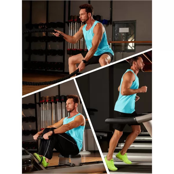 TACVASEN Men's UPF 50+ SPF Workout Sleeveless Shirts Quick Dry Muscle Shirt Lightweight Running Tank Tops