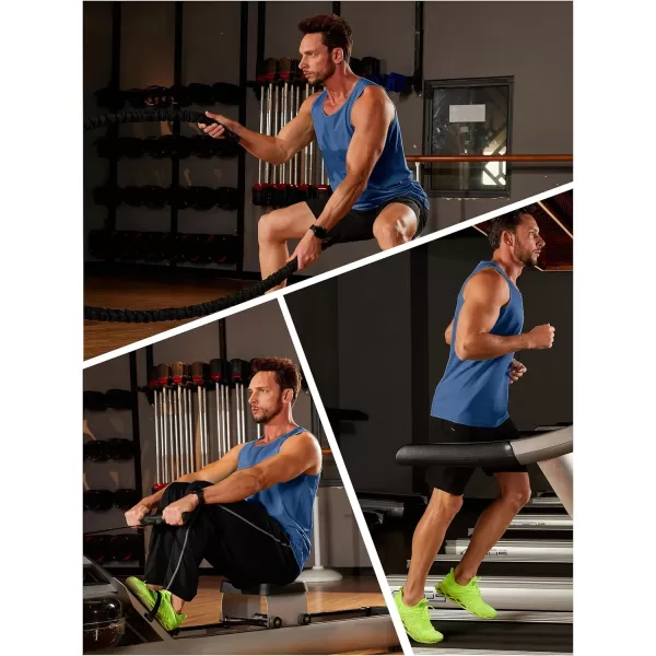 TACVASEN Men's UPF 50+ SPF Workout Sleeveless Shirts Quick Dry Muscle Shirt Lightweight Running Tank Tops