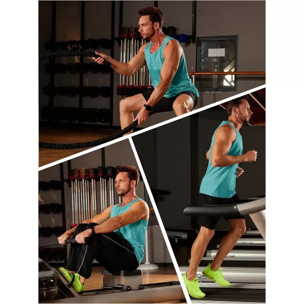TACVASEN Men's UPF 50+ SPF Workout Sleeveless Shirts Quick Dry Muscle Shirt Lightweight Running Tank Tops