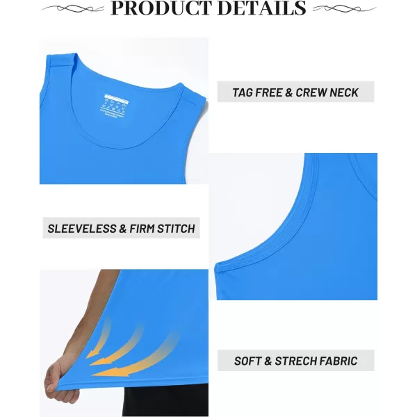 TACVASEN Men's UPF 50+ SPF Workout Sleeveless Shirts Quick Dry Muscle Shirt Lightweight Running Tank Tops