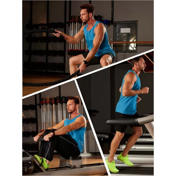 TACVASEN Men's UPF 50+ SPF Workout Sleeveless Shirts Quick Dry Muscle Shirt Lightweight Running Tank Tops