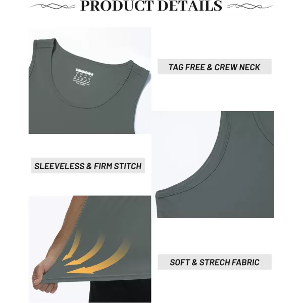 TACVASEN Men's UPF 50+ SPF Workout Sleeveless Shirts Quick Dry Muscle Shirt Lightweight Running Tank Tops