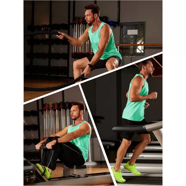 TACVASEN Men's UPF 50+ SPF Workout Sleeveless Shirts Quick Dry Muscle Shirt Lightweight Running Tank Tops