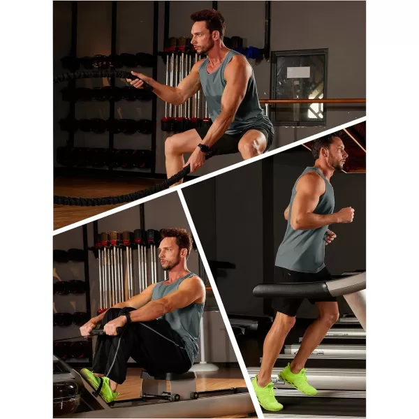 TACVASEN Men's UPF 50+ SPF Workout Sleeveless Shirts Quick Dry Muscle Shirt Lightweight Running Tank Tops
