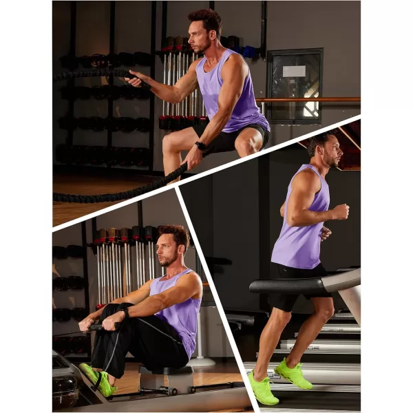 TACVASEN Men's UPF 50+ SPF Workout Sleeveless Shirts Quick Dry Muscle Shirt Lightweight Running Tank Tops
