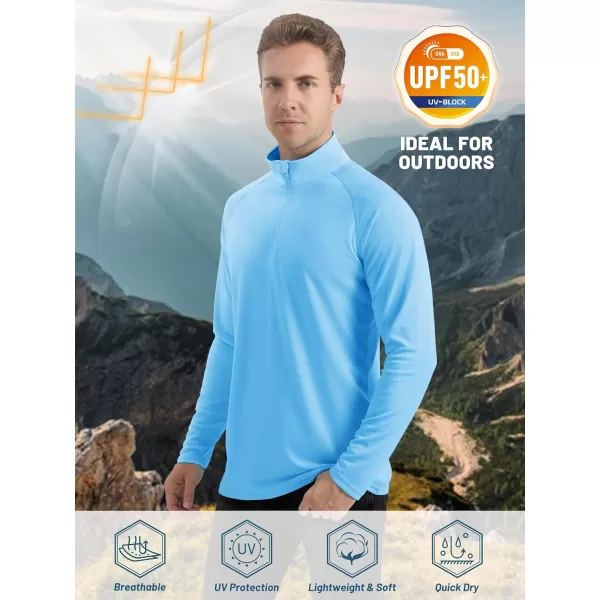 TACVASEN Men's UPF 50+ Shirts 1/4 Zip Up Sun Protection Long Sleeve Rash Guard Outdoor Hiking Fishing Running Shirts