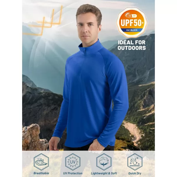 TACVASEN Men's UPF 50+ Shirts 1/4 Zip Up Sun Protection Long Sleeve Rash Guard Outdoor Hiking Fishing Running Shirts