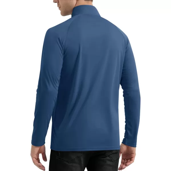 TACVASEN Men's UPF 50+ Shirts 1/4 Zip Up Sun Protection Long Sleeve Rash Guard Outdoor Hiking Fishing Running Shirts