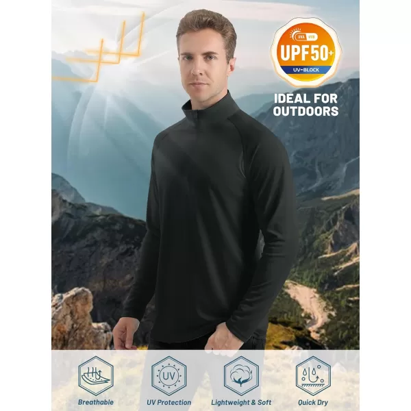 TACVASEN Men's UPF 50+ Shirts 1/4 Zip Up Sun Protection Long Sleeve Rash Guard Outdoor Hiking Fishing Running Shirts