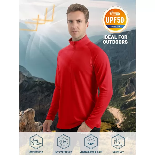 TACVASEN Men's UPF 50+ Shirts 1/4 Zip Up Sun Protection Long Sleeve Rash Guard Outdoor Hiking Fishing Running Shirts