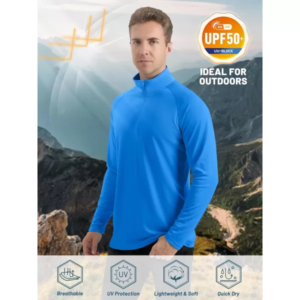 TACVASEN Men's UPF 50+ Shirts 1/4 Zip Up Sun Protection Long Sleeve Rash Guard Outdoor Hiking Fishing Running Shirts