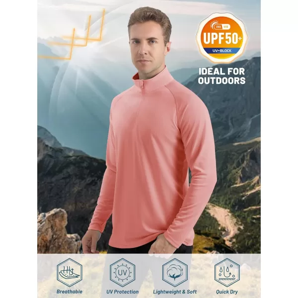 TACVASEN Men's UPF 50+ Shirts 1/4 Zip Up Sun Protection Long Sleeve Rash Guard Outdoor Hiking Fishing Running Shirts