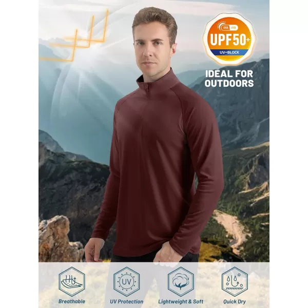 TACVASEN Men's UPF 50+ Shirts 1/4 Zip Up Sun Protection Long Sleeve Rash Guard Outdoor Hiking Fishing Running Shirts