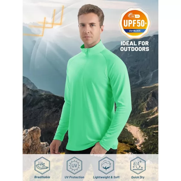 TACVASEN Men's UPF 50+ Shirts 1/4 Zip Up Sun Protection Long Sleeve Rash Guard Outdoor Hiking Fishing Running Shirts