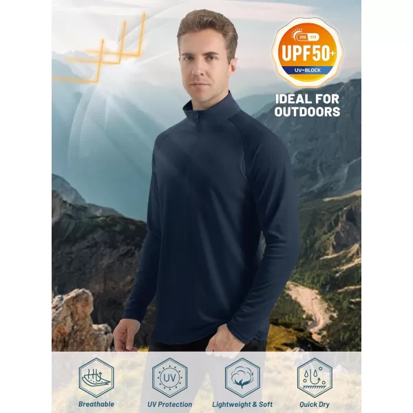 TACVASEN Men's UPF 50+ Shirts 1/4 Zip Up Sun Protection Long Sleeve Rash Guard Outdoor Hiking Fishing Running Shirts