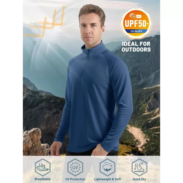 TACVASEN Men's UPF 50+ Shirts 1/4 Zip Up Sun Protection Long Sleeve Rash Guard Outdoor Hiking Fishing Running Shirts