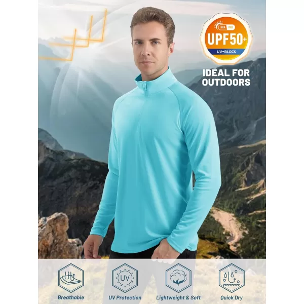 TACVASEN Men's UPF 50+ Shirts 1/4 Zip Up Sun Protection Long Sleeve Rash Guard Outdoor Hiking Fishing Running Shirts