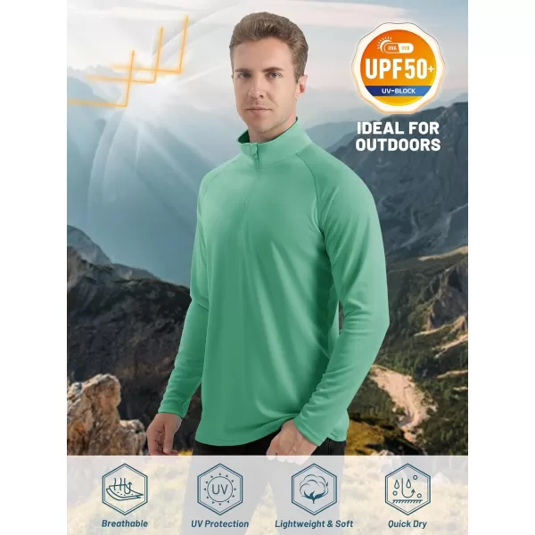 TACVASEN Men's UPF 50+ Shirts 1/4 Zip Up Sun Protection Long Sleeve Rash Guard Outdoor Hiking Fishing Running Shirts