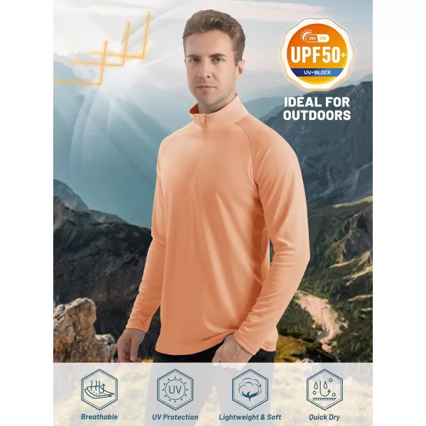 TACVASEN Men's UPF 50+ Shirts 1/4 Zip Up Sun Protection Long Sleeve Rash Guard Outdoor Hiking Fishing Running Shirts