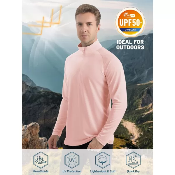 TACVASEN Men's UPF 50+ Shirts 1/4 Zip Up Sun Protection Long Sleeve Rash Guard Outdoor Hiking Fishing Running Shirts