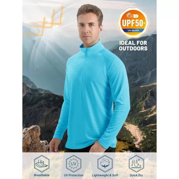 TACVASEN Men's UPF 50+ Shirts 1/4 Zip Up Sun Protection Long Sleeve Rash Guard Outdoor Hiking Fishing Running Shirts