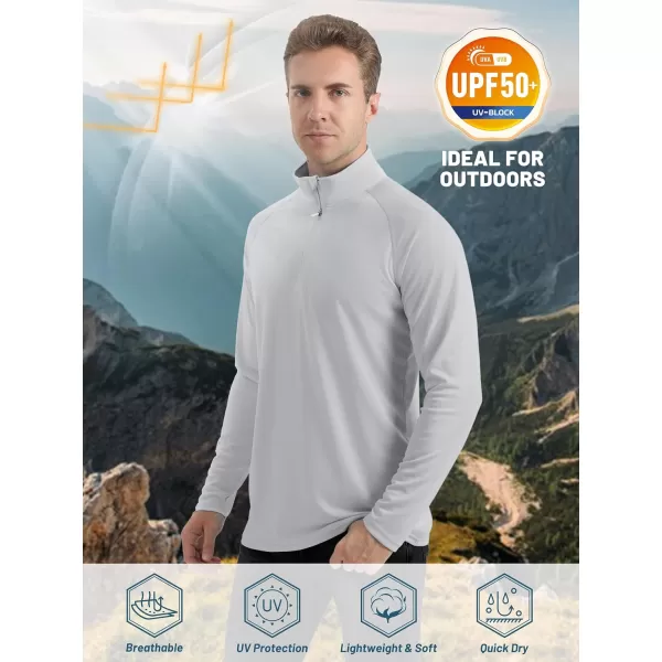 TACVASEN Men's UPF 50+ Shirts 1/4 Zip Up Sun Protection Long Sleeve Rash Guard Outdoor Hiking Fishing Running Shirts