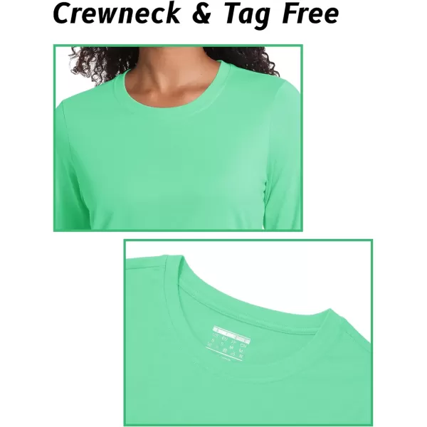TACVASEN Women's Long Sleeve Shirt Lightweight Cotton Crewneck T-Shirts Breathable Classic-Fit Casual Tops Basic Tees
