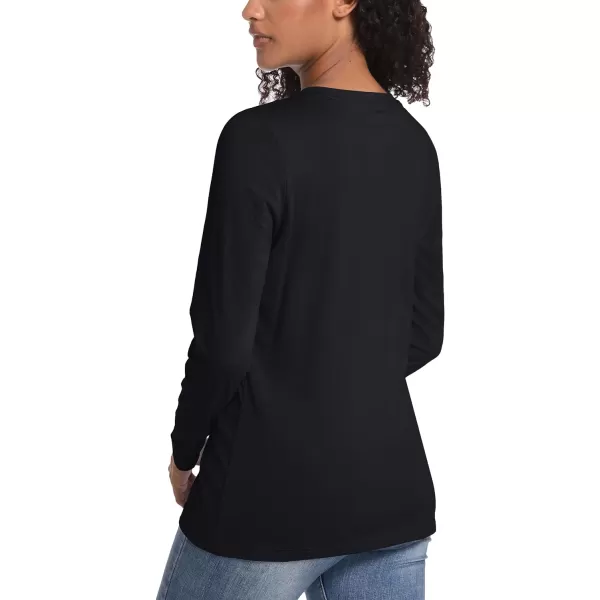 TACVASEN Women's Long Sleeve Shirt Lightweight Cotton Crewneck T-Shirts Breathable Classic-Fit Casual Tops Basic Tees