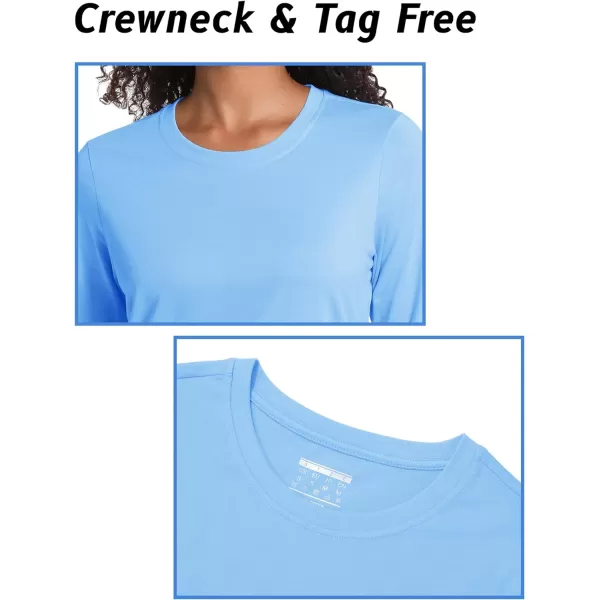 TACVASEN Women's Long Sleeve Shirt Lightweight Cotton Crewneck T-Shirts Breathable Classic-Fit Casual Tops Basic Tees