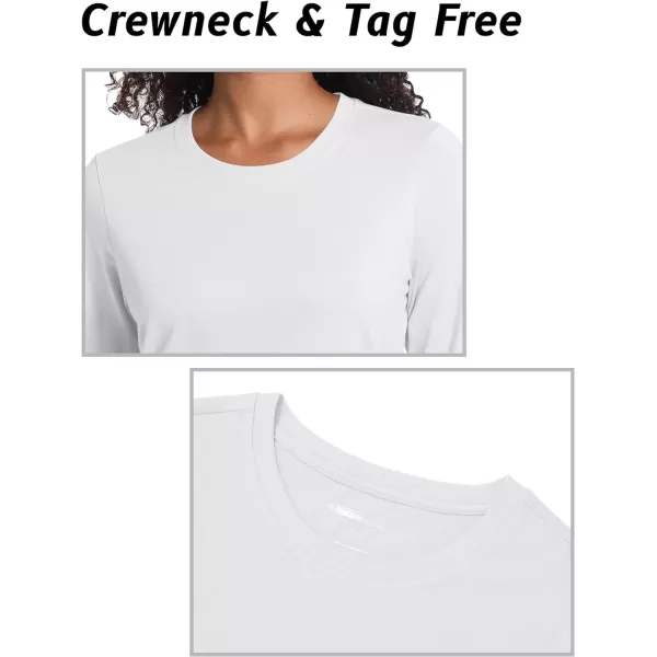 TACVASEN Women's Long Sleeve Shirt Lightweight Cotton Crewneck T-Shirts Breathable Classic-Fit Casual Tops Basic Tees
