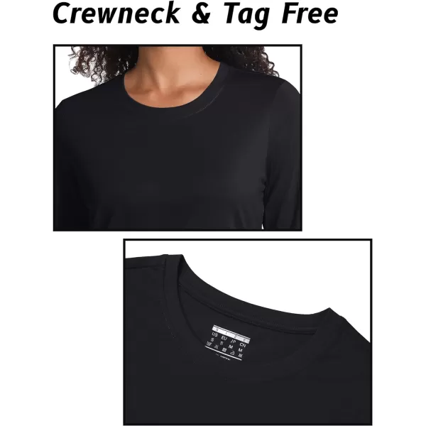 TACVASEN Women's Long Sleeve Shirt Lightweight Cotton Crewneck T-Shirts Breathable Classic-Fit Casual Tops Basic Tees