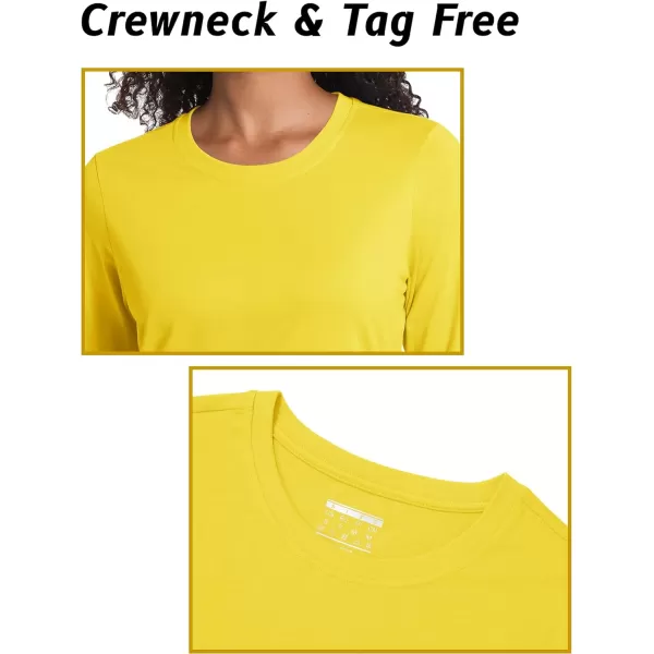 TACVASEN Women's Long Sleeve Shirt Lightweight Cotton Crewneck T-Shirts Breathable Classic-Fit Casual Tops Basic Tees